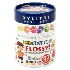 FLOSSY 兒童彩色水果味牙線60支
